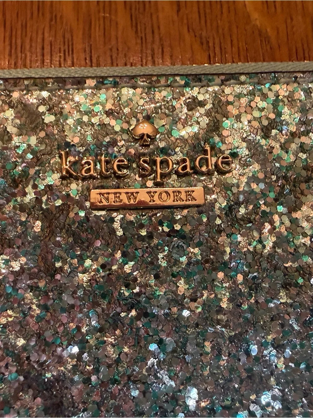 Kate Spade Glitter Bug Wristlet in Aqua Teal